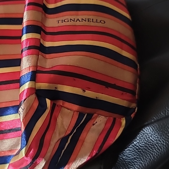 Tignanello Black Leather Bikercore Bohemian Hobo Shoulder Bag Satchel PurseTote - Picture 14 of 16